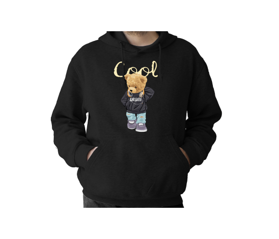 Cool Teddy Baskılı Hoddie Sweatshirt