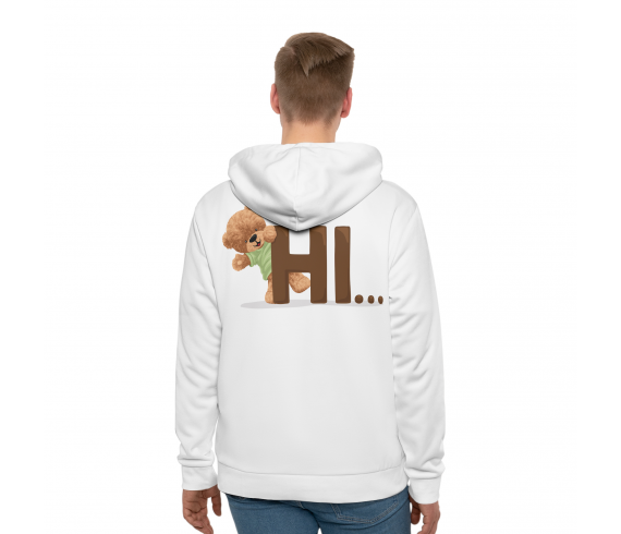 Hi Teddy Baskılı Hoddie Sweatshirt